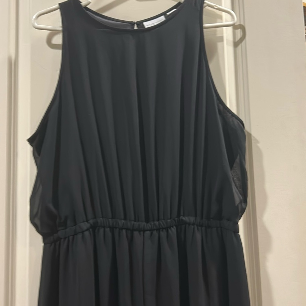New York & Company Sleeveless romper shorts w/long sheer maxi skirt dress sz XL